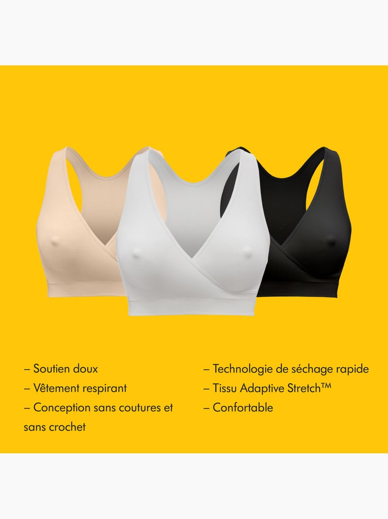 Medela - reggiseno per allattamento keep cool bianco - taglia l - reggiseno da notte, senza cuciture Bianco - Kiabi