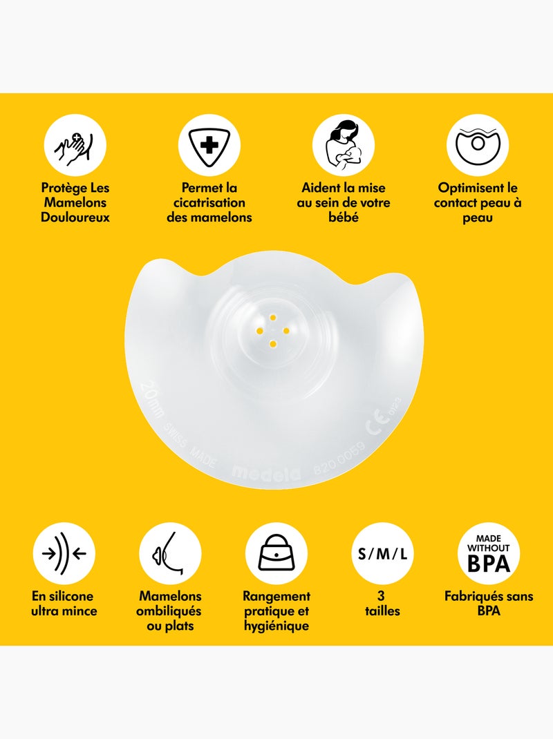Medela - tettarelle contact™ taglia m - allattamento confortevole, silicone morbido ultra-sottile, Trasparente - Kiabi
