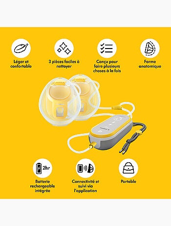 MEDELA - Tiralatte elettrico doppio Freestyle Hands Free 21 mm / 24 mm - Discreto e portatile