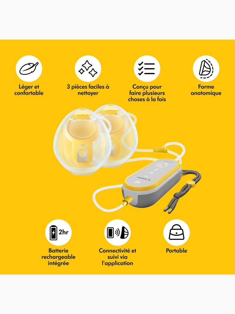 MEDELA - Tiralatte elettrico doppio Freestyle Hands Free 21 mm / 24 mm - Discreto e portatile Trasparente - Kiabi