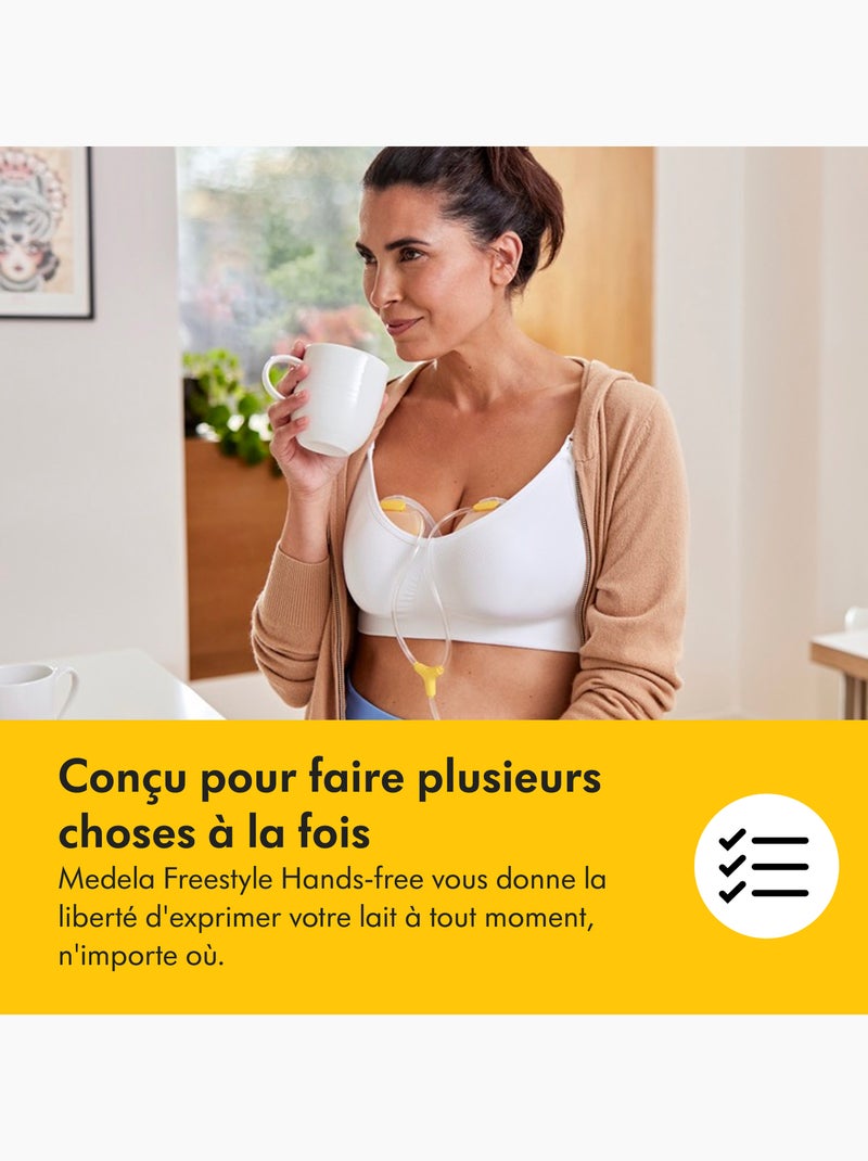 MEDELA - Tiralatte elettrico doppio Freestyle Hands Free 21 mm / 24 mm - Discreto e portatile Trasparente - Kiabi