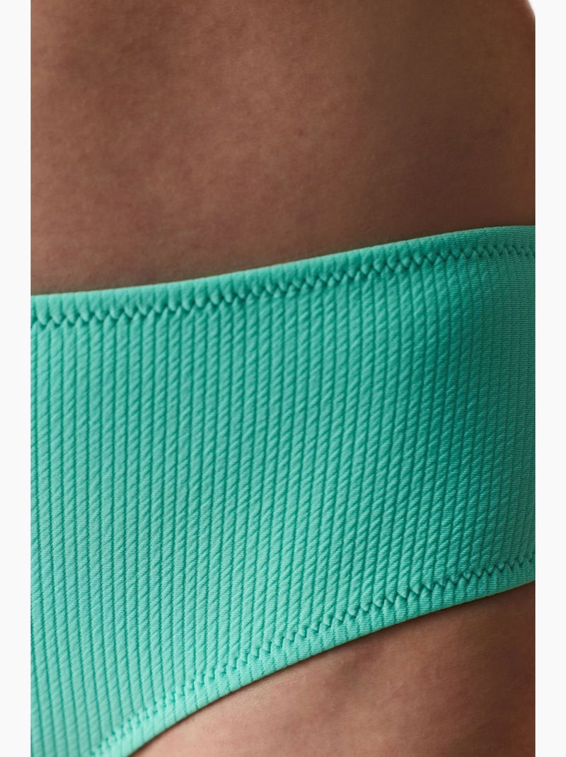 Meli slip bikini testurizzato a vita media penti Verde menta - Kiabi