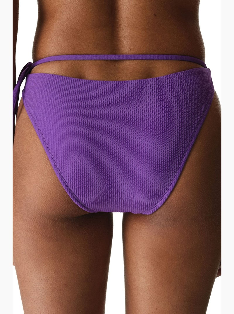 Melitona slip bikini testurizzato a vita media penti Viola - Kiabi