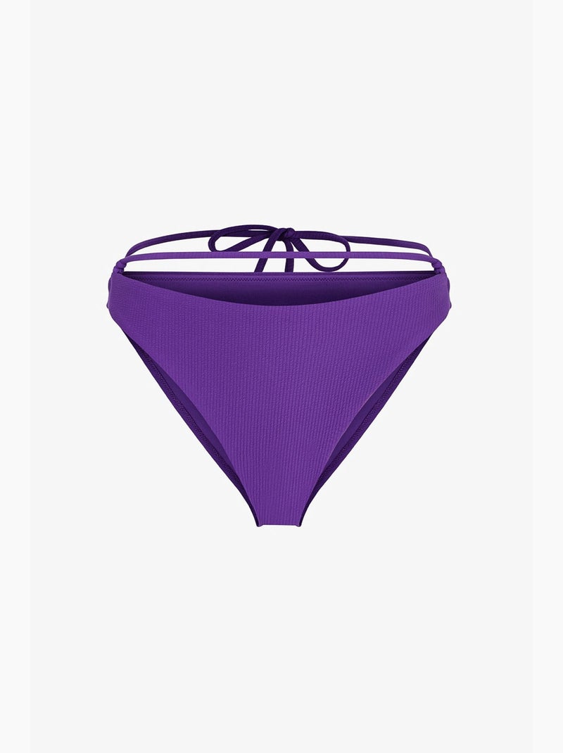 Melitona slip bikini testurizzato a vita media penti Viola - Kiabi