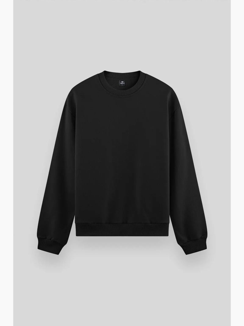 Men's felpa tinta unita con girocollo tommy Nero Bianco - Kiabi