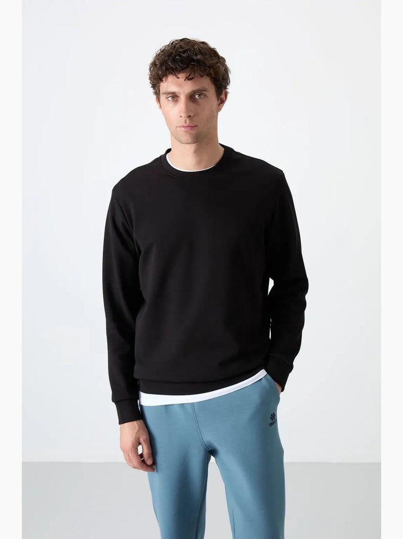 Men's felpa tinta unita con girocollo tommy Nero - Kiabi