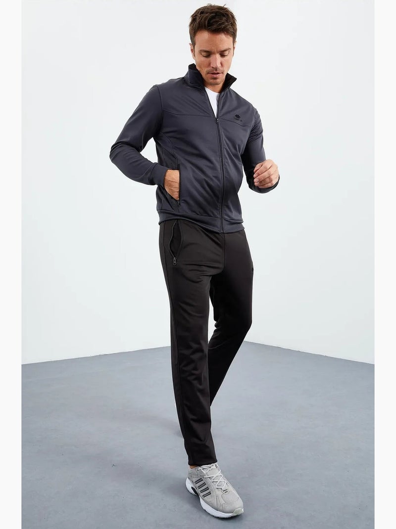 Men's set active in maglia scuba con colletto con zip tommy Grigio nero - Kiabi
