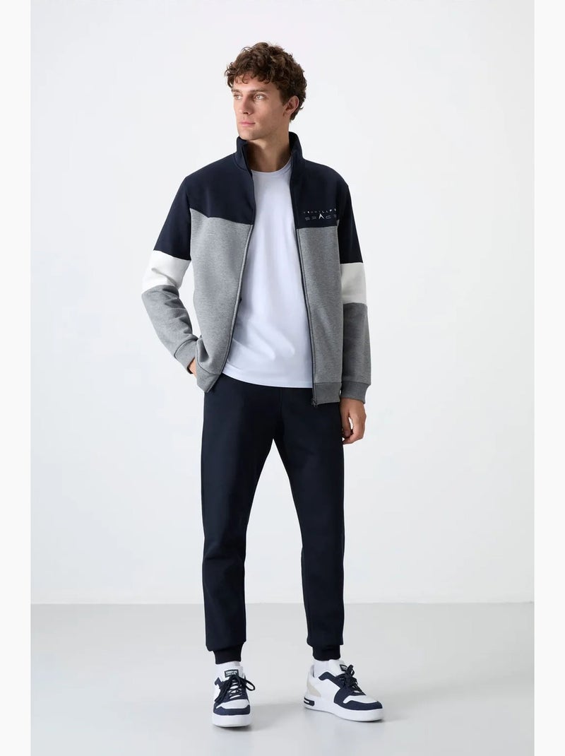 Men's set di felpa con zip e pantaloni color block tommy Blu Grigio Bianco - Kiabi