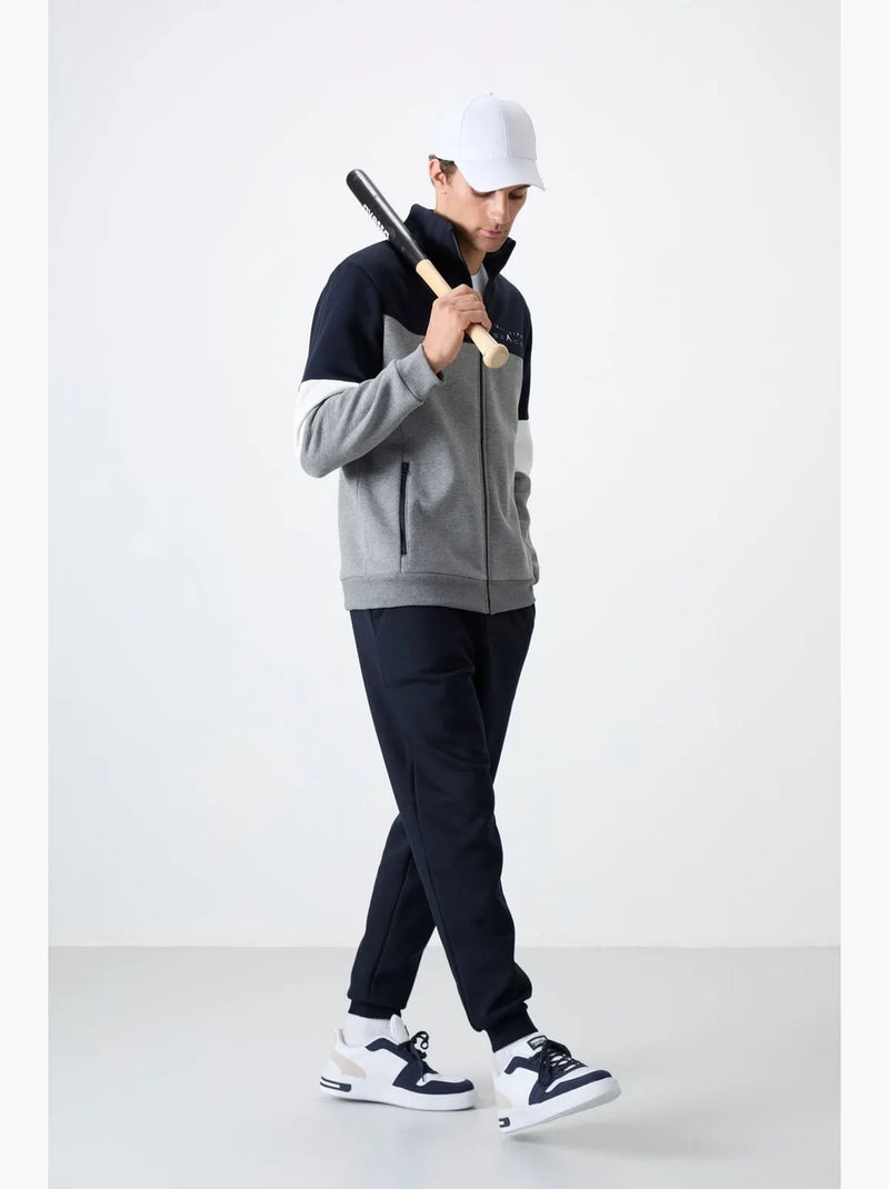Men's set di felpa con zip e pantaloni color block tommy Blu Grigio Bianco - Kiabi