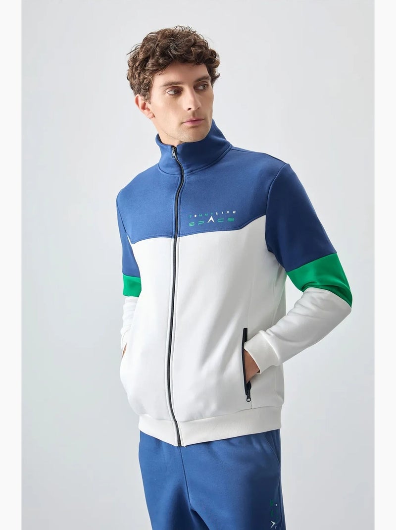 Men's set di felpa con zip e pantaloni color block tommy Blu oltremare - Kiabi