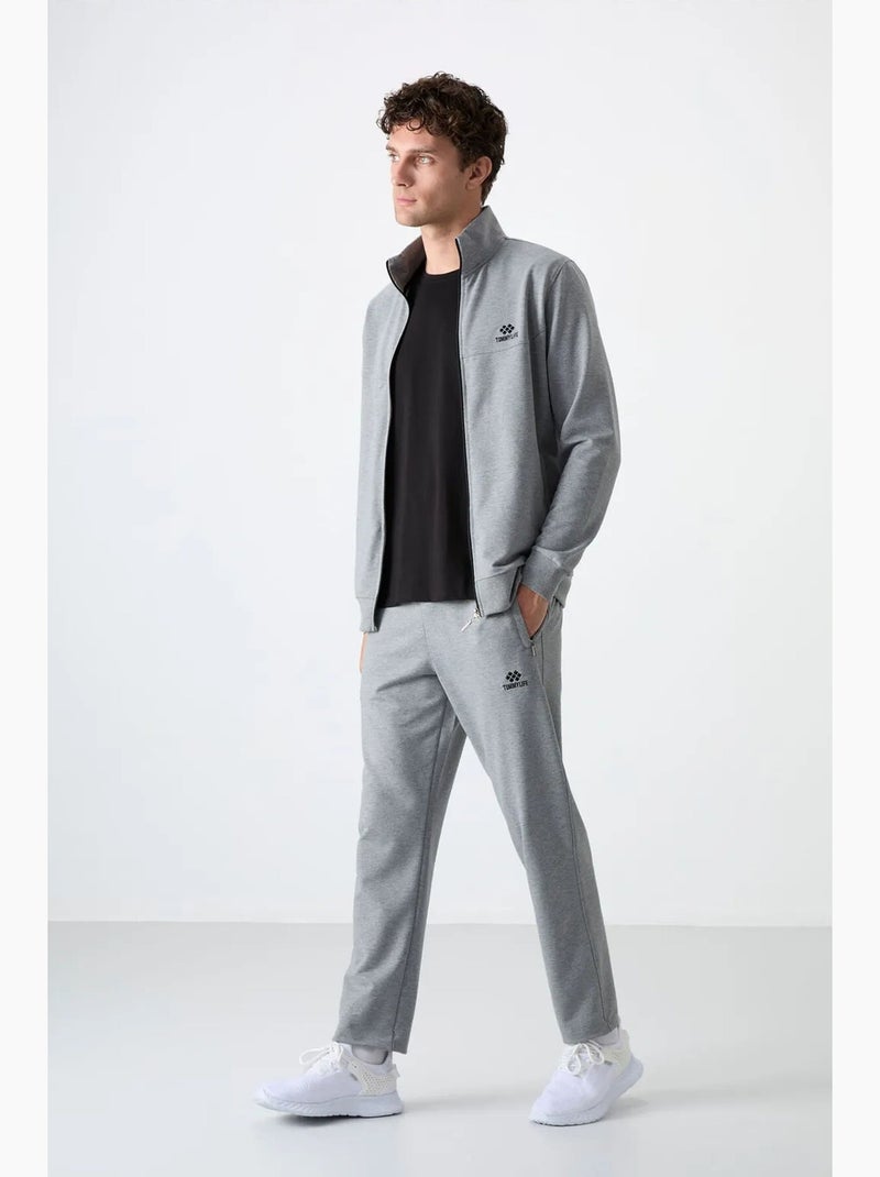 Men's set felpa e pantaloni relaxed fit con colletto con zip tommy Grigio chiaro - Kiabi