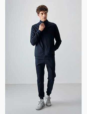Men's set in pile con blocchi di colore con felpa e pantaloni tommy