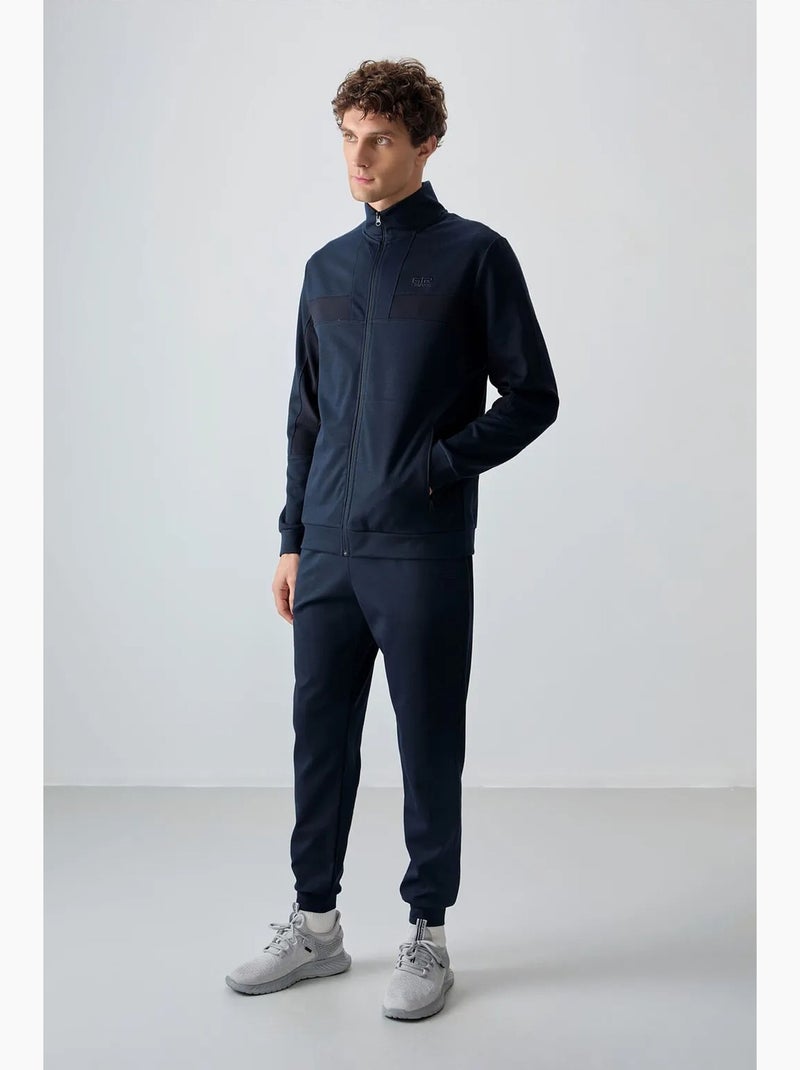 Men's set in pile con blocchi di colore con felpa e pantaloni tommy Blu marino - Kiabi