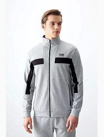 Men's set in pile con blocchi di colore con felpa e pantaloni tommy
