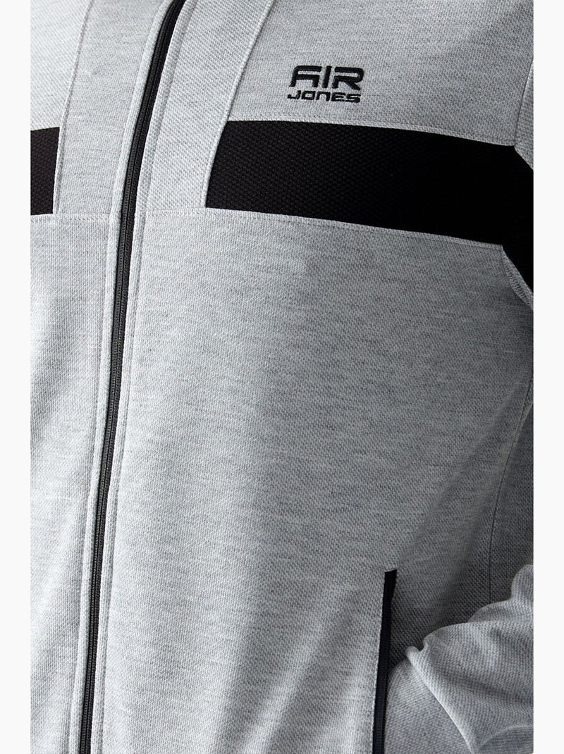 Men's set in pile con blocchi di colore con felpa e pantaloni tommy Grigio chiaro - Kiabi