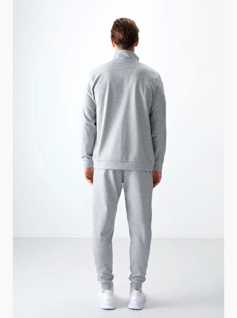 Men's set in pile con blocchi di colore con felpa e pantaloni tommy Grigio chiaro - Kiabi