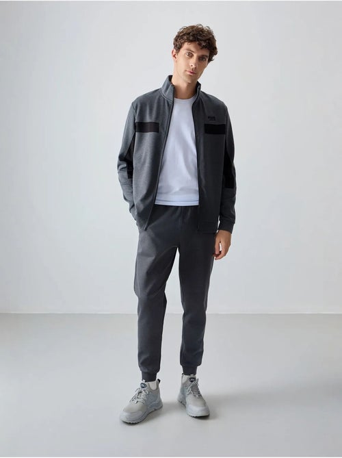 Men's set in pile con blocchi di colore con felpa e pantaloni tommy - Kiabi