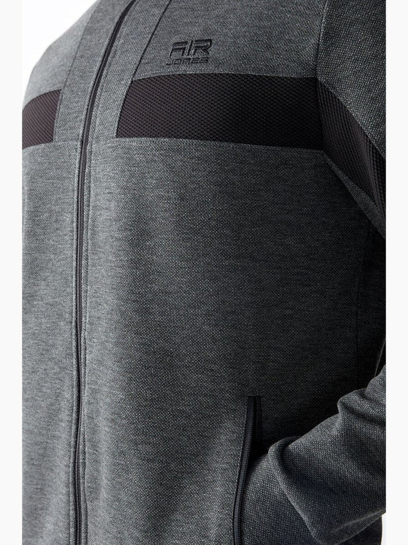 Men's set in pile con blocchi di colore con felpa e pantaloni tommy Grigio nero - Kiabi