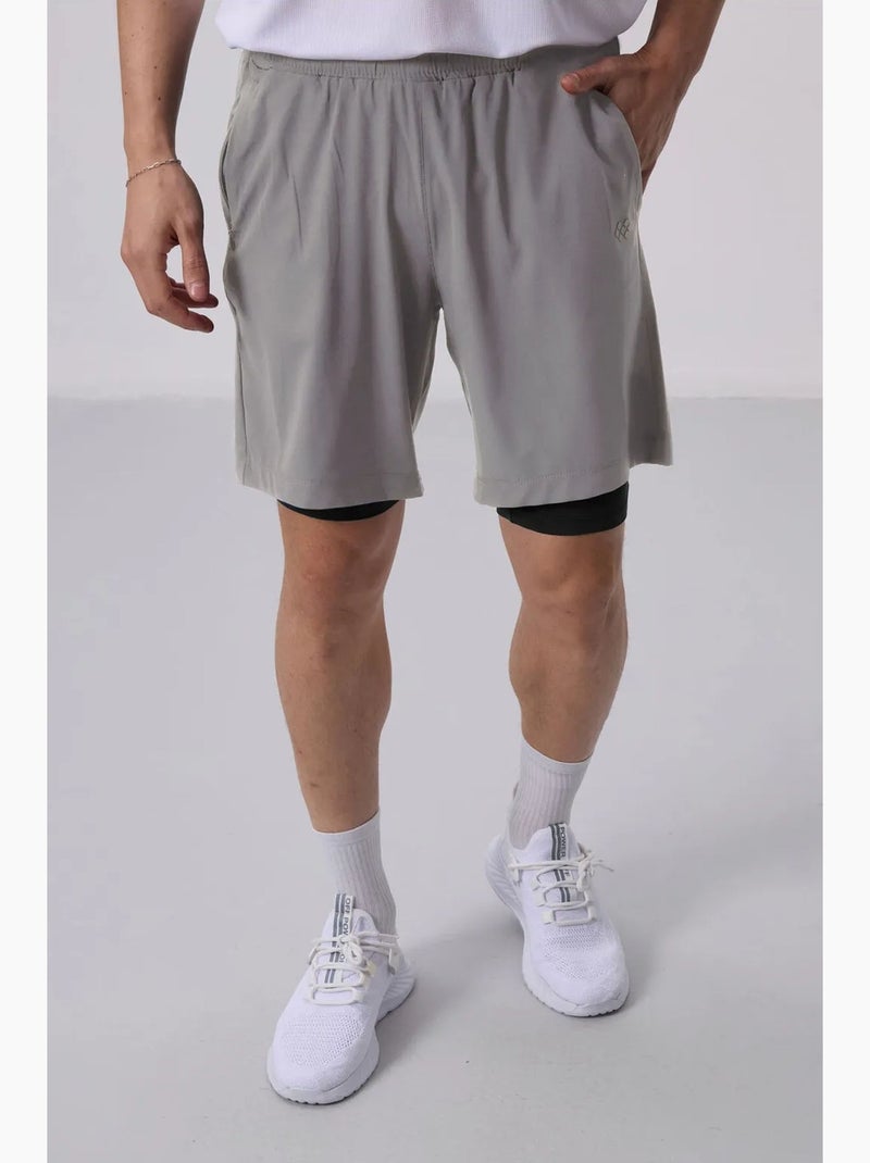 Men's shorts in jersey regular fit tommy Grigio chiaro - Kiabi