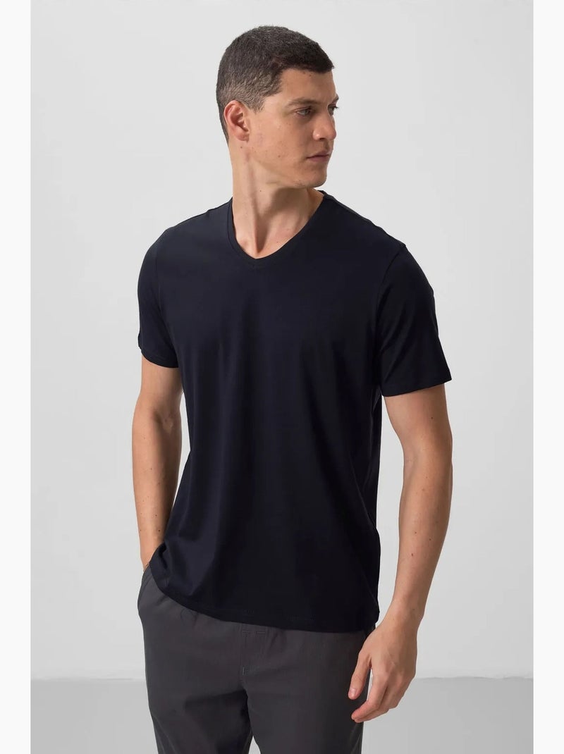 Men's t-shirt a maniche corte con scollo a v tommy Blu laguna - Kiabi
