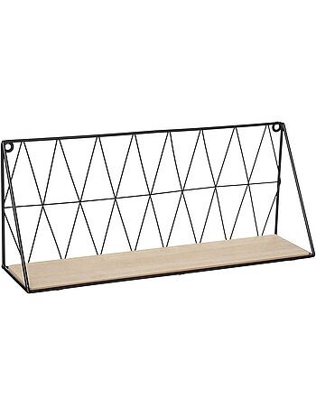 Mensola a muro in filo metallico nero 48x20cm