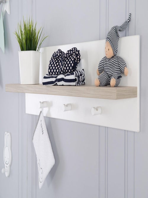 Mensola da parete con 3 appendini in melaminico per cameretta "Roba Moritz" - Kiabi
