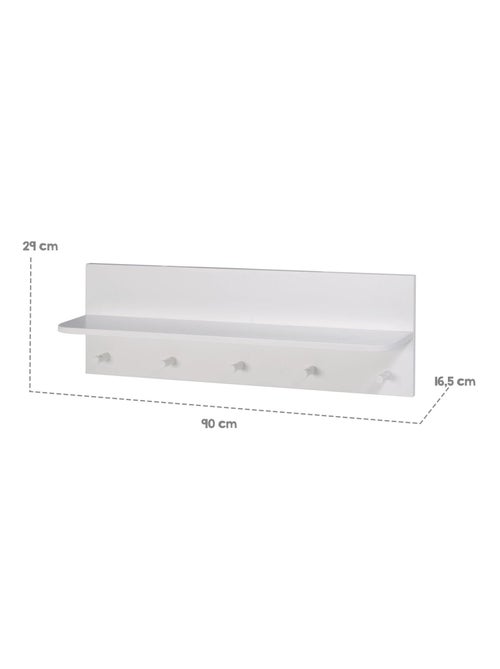 Mensola da parete in legno con 5 appendini per cameretta "Roba Maren 2" - Kiabi