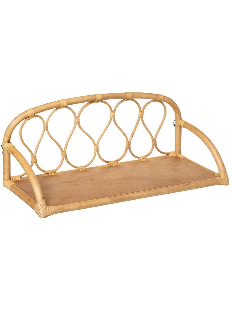 Mensola da parete per bambini retro in rattan 57x24cm Beige - Kiabi