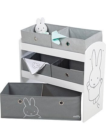Mensola porta‑giochi con 5 scatole in tessuto "Roba Miffy