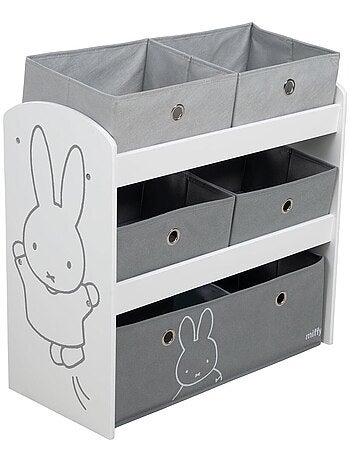 Mensola porta‑giochi con 5 scatole in tessuto "Roba Miffy