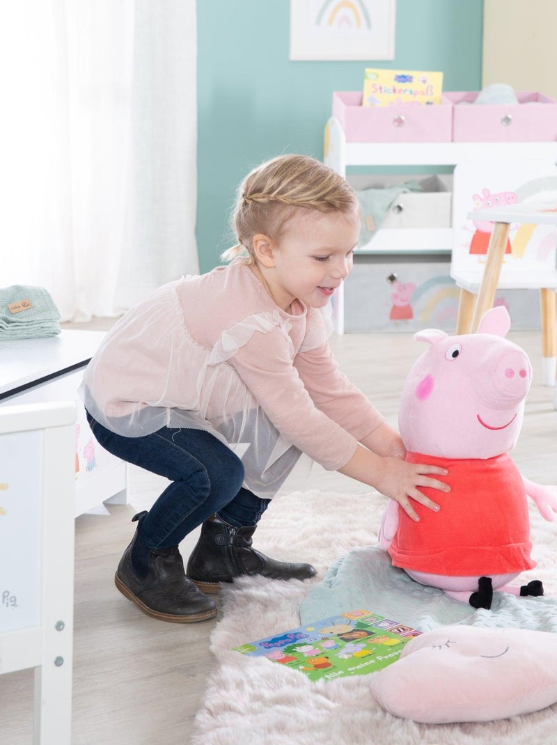 Mensola porta‑giochi con 5 scatole in tessuto "Roba Peppa Pig" Bianco Rosa Grigio - Kiabi