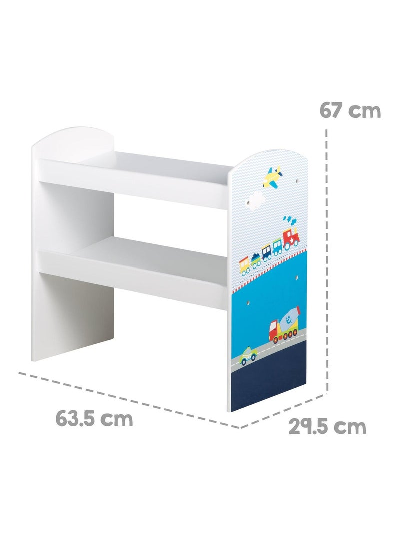 Mensola porta‑giochi con 5 scatole in tessuto "Roba Rennfahrer" Blu Blu cielo Bianco - Kiabi