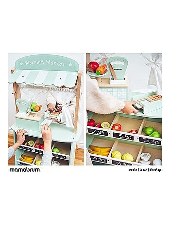 Mercatino e teatro 2-in-1 in legno per bambini Mamabrum