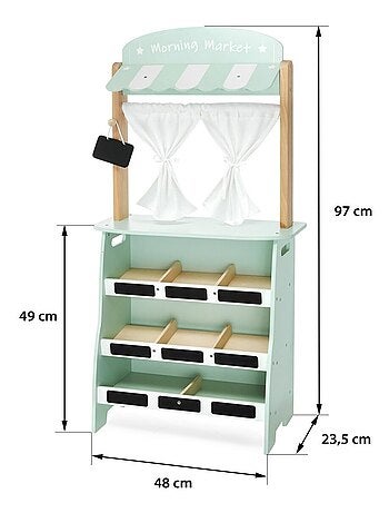Mercatino e teatro 2-in-1 in legno per bambini Mamabrum