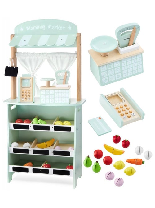 Mercatino e teatro 2-in-1 in legno per bambini Mamabrum - Kiabi