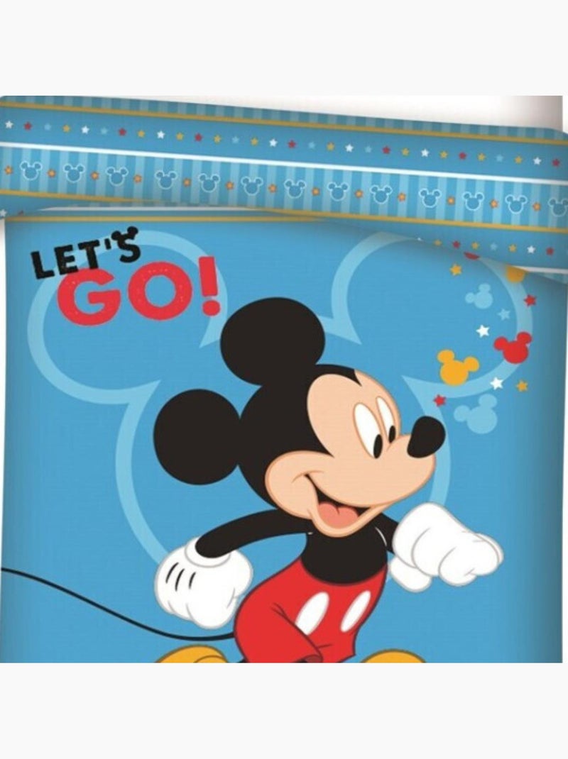 Mickey Disney - Completo Letto per Bambini Disney - Copripiumino 140 x 200 cm Federa 63 x 63 cm Multicolore - Kiabi
