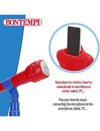 Microfono giocattolo wireless per bambini con melodie e luci bontempi