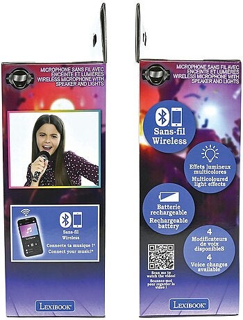 Microfono Karaoke Bluetooth/wireless con effetti sonori e luminosi