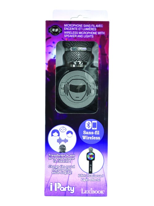 Microfono karaoke iParty Bluetooth® con altoparlante, luci e funzione di cambio voce - Kiabi