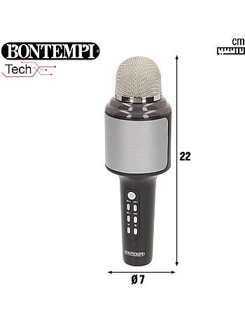 Microfono karaoke wireless con altoparlante e luci bontempi
