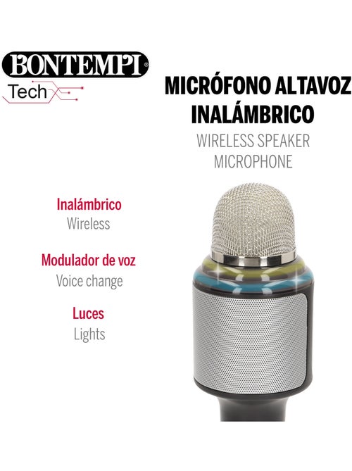 Microfono karaoke wireless con altoparlante e luci bontempi - Kiabi