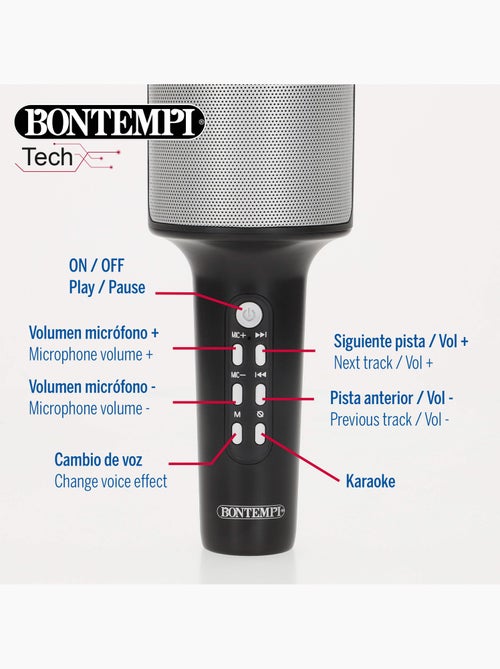 Microfono karaoke wireless con altoparlante e luci bontempi - Kiabi