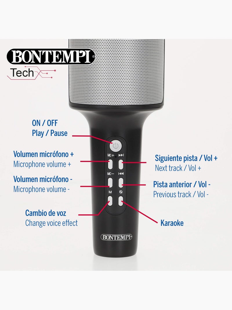 Microfono karaoke wireless con altoparlante e luci bontempi N/D - Kiabi