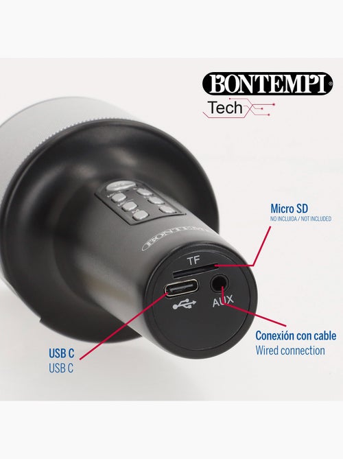 Microfono karaoke wireless con altoparlante e luci bontempi - Kiabi