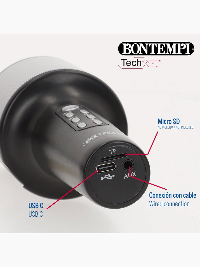 Microfono karaoke wireless con altoparlante e luci bontempi N/D - Kiabi