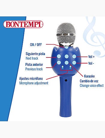 Microfono wireless per bambini blu con altoparlante bontempi