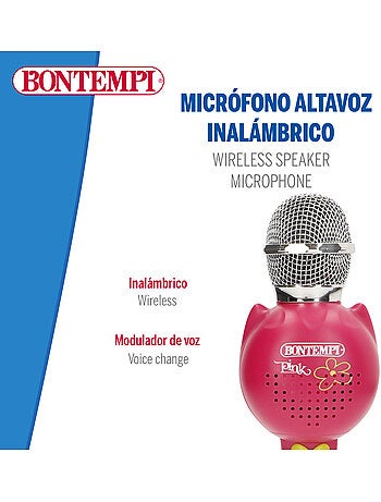 Microfono wireless rosa per bambini con altoparlante bontempi