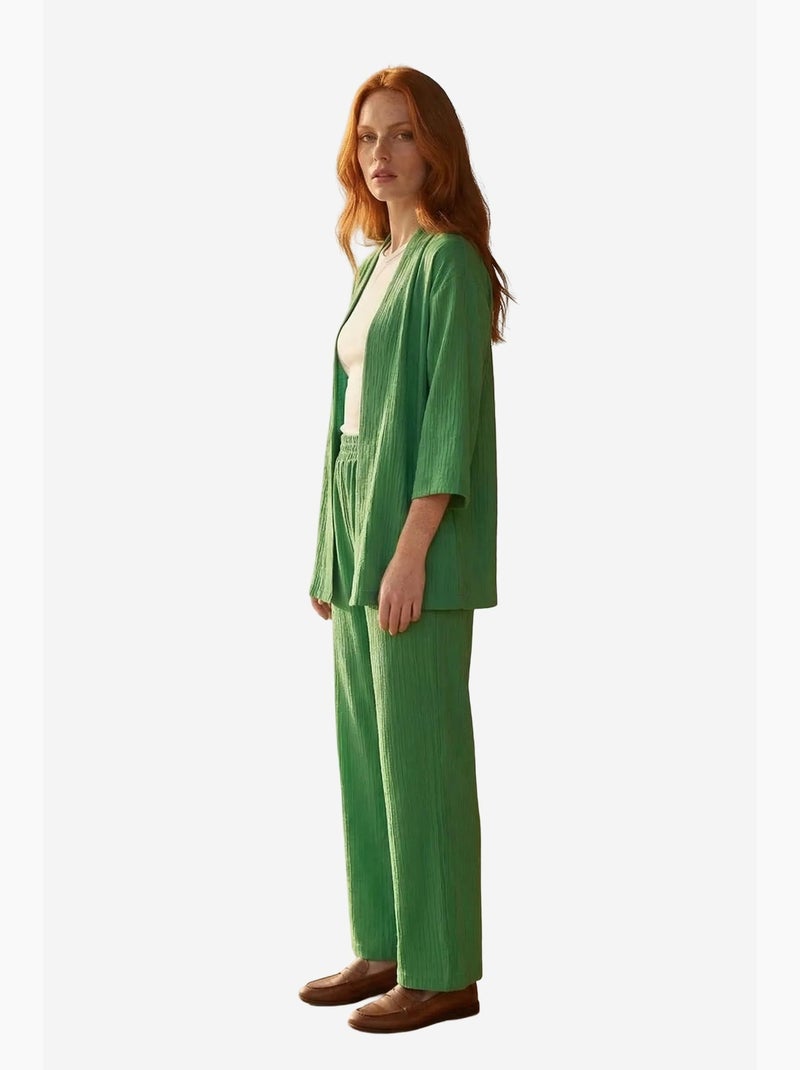 Mid waist wide leg two-piece co-ord set my fashion Verde scuro - Kiabi
