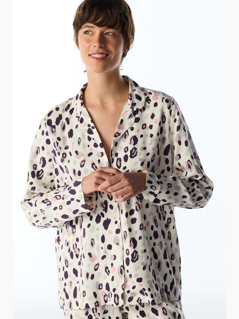 Midnight mood pigiama con camicia e pantaloni a maniche lunghe penti Bianco - Kiabi