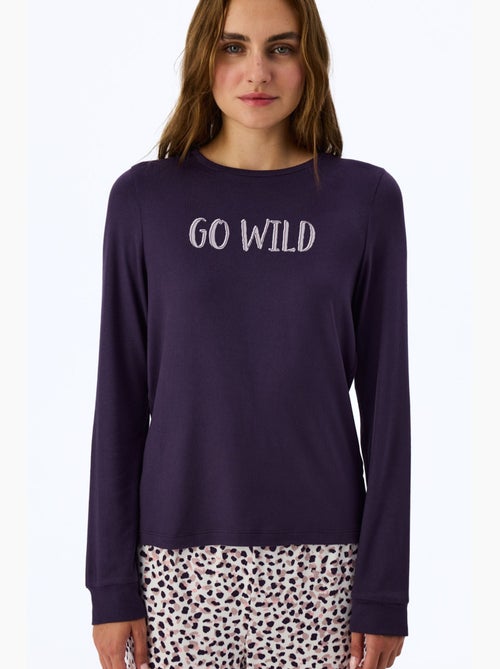 Midnight mood top pigiama a maniche lunghe con stampa slogan penti - Kiabi Midnight mood top pigiama a maniche lunghe con stampa slogan penti - Kiabi